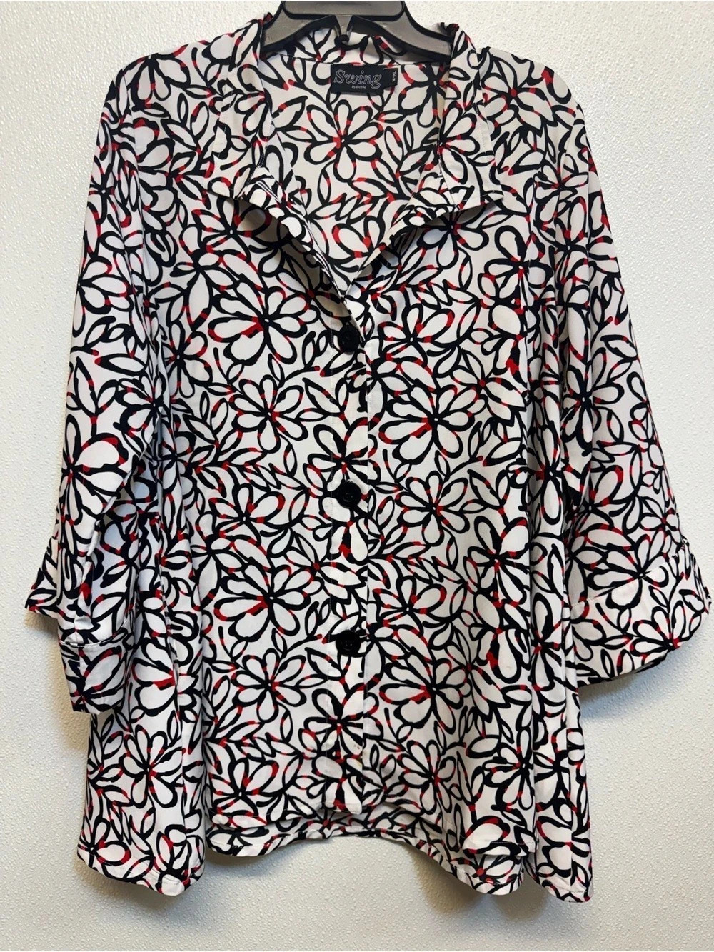 Swing by Breeke in White & Black Lightweight Jacket Size XL (E-69)